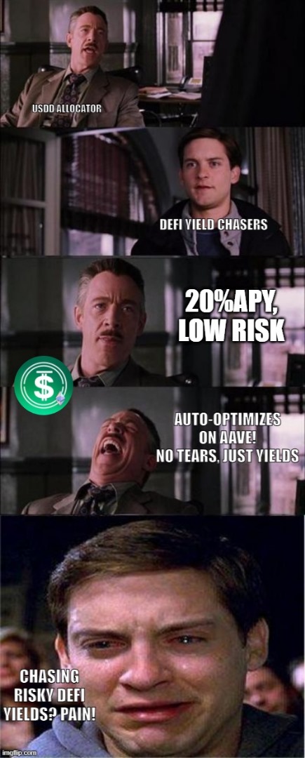 GREATVVIP's tweet image. DeFi yield hunters often chase the loudest promises and end up with sleepless nights. @usddio flips the script by letting the Smart Allocator do the heavy lifting.

Up to 20 percent APY. Low risk strategies. Auto optimized on Aave. No drama. No endless clicking. Just pure yields…