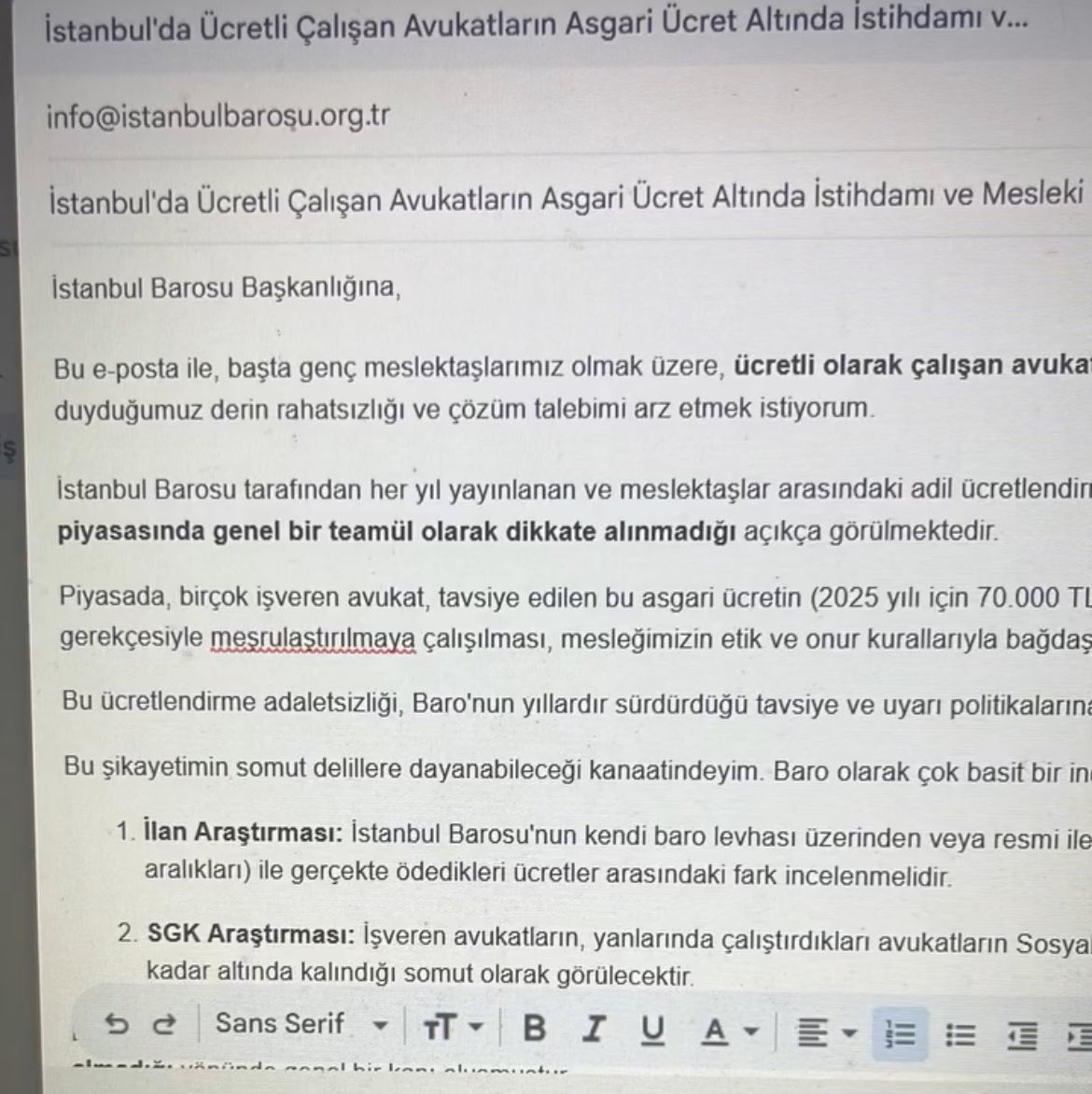 Sonuç alana kadar her gün baroyu darlayacağım