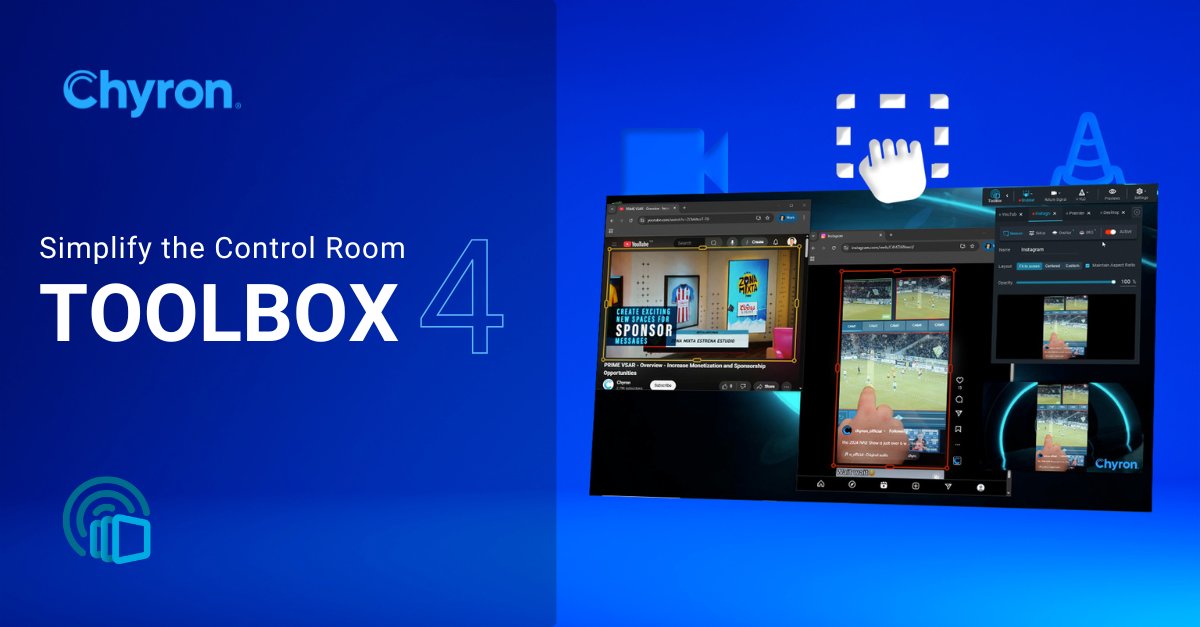 Chyron’s Toolbox 4 is arriving at the end October! 🛠️

🎬 Capture and repurpose PC &amp; web content directly to air
🖥️ Play out diverse clip media with VLC
🎧 Deliver professional remote guest experiences
⚡ Harness new 1RU hardware + Windows 11 support

👉 hubs.ly/Q03MYzjF0