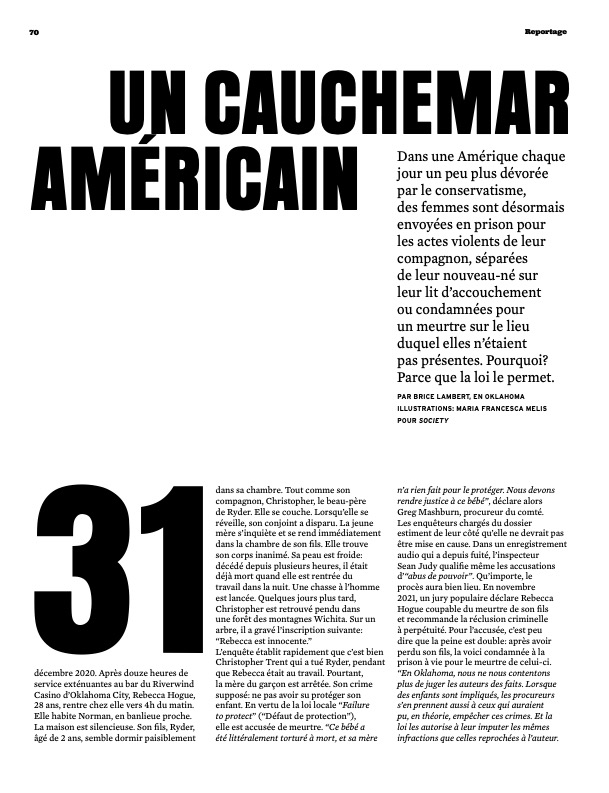 Des femmes condamnées pour un meurtre qu’elles n’ont pas commis.
D’autres envoyées en prison pour les actes de leur compagnon. Pourquoi? Parce que la loi le permet. Mon papier dans <a href="/SocietyOfficiel/">Society et Society+</a> cette semaine en echo du doc <a href="/arte/">artearte</a> dispo ici youtube.com/watch?v=gCPble…