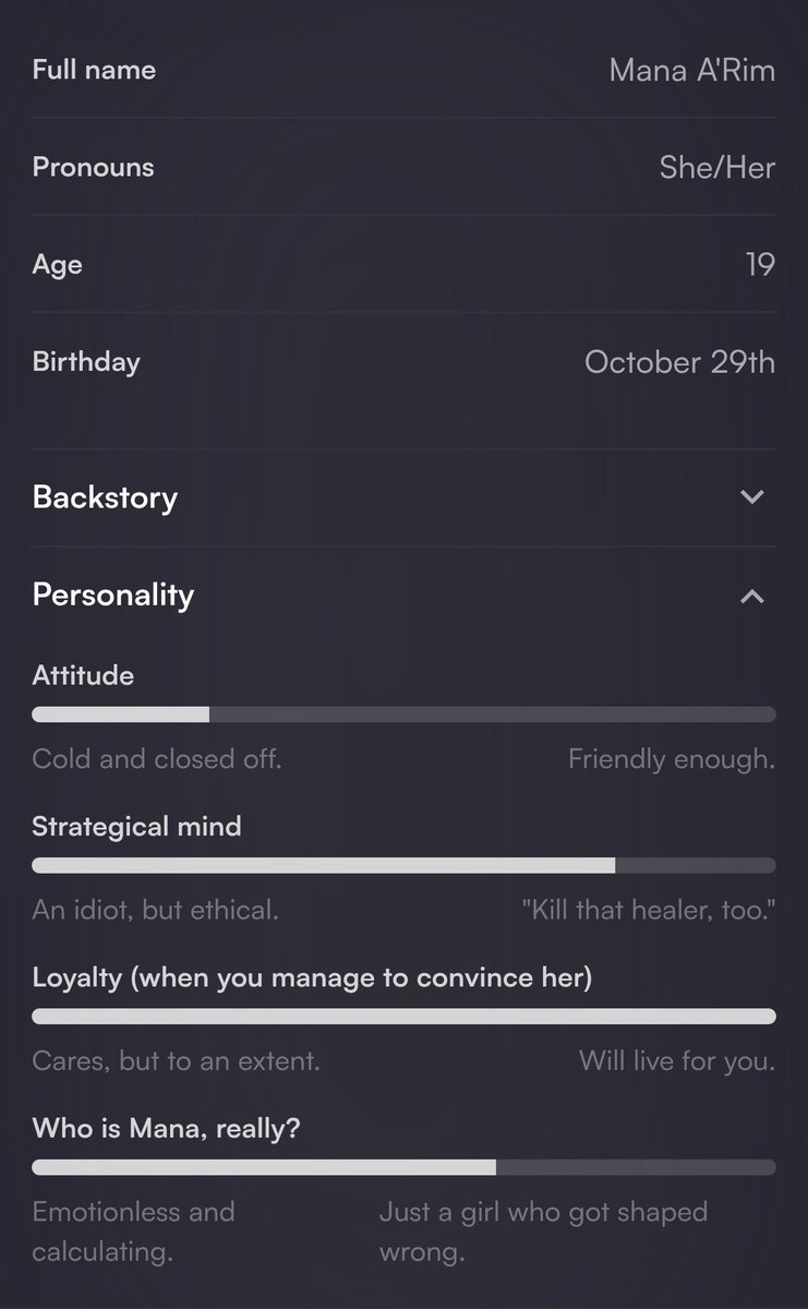 Making a character profile on vgen is very fun wtf. I didn't expect that