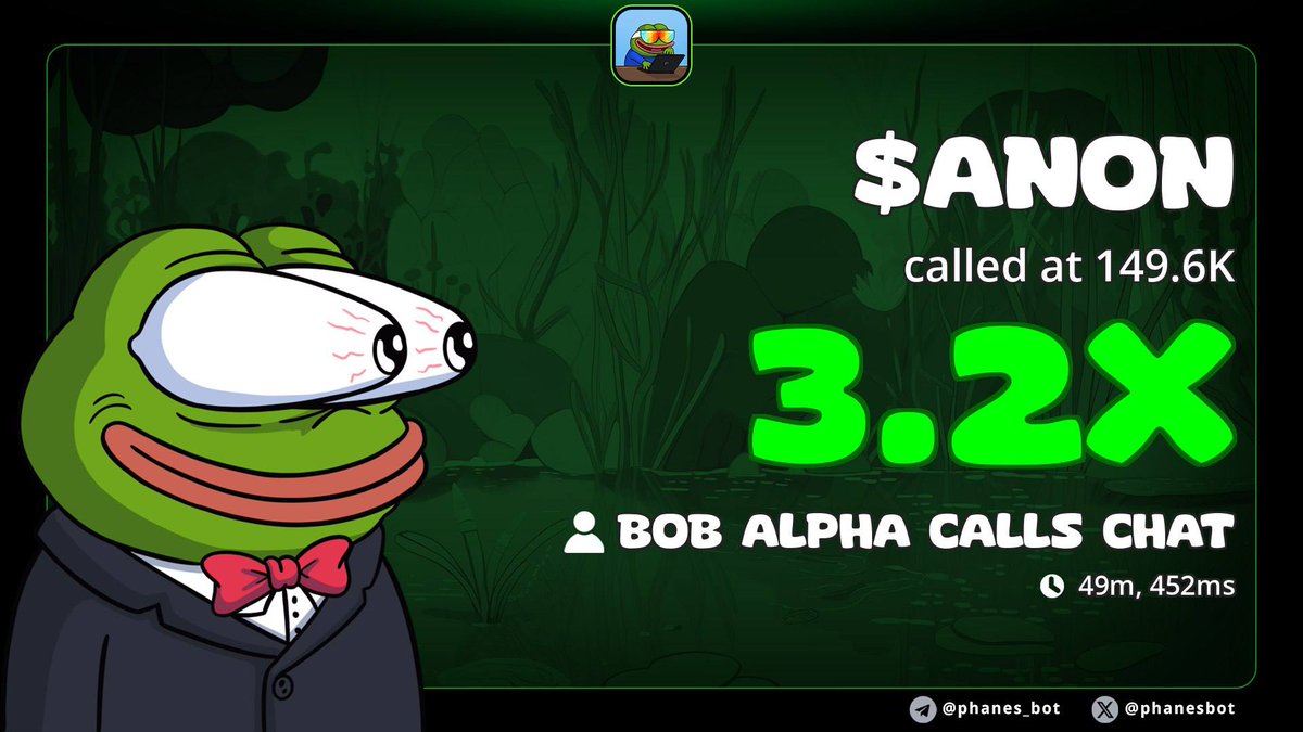 Yooo we are up over 3X from my $ANON call fam 🔥🔥

Fuckkkk that was too easy, lol

The community on X is getting stronger and I’m seeing more anon pfps

Make sure your notifs are turned on so you won’t miss my next banger

Hope you got in $anon???