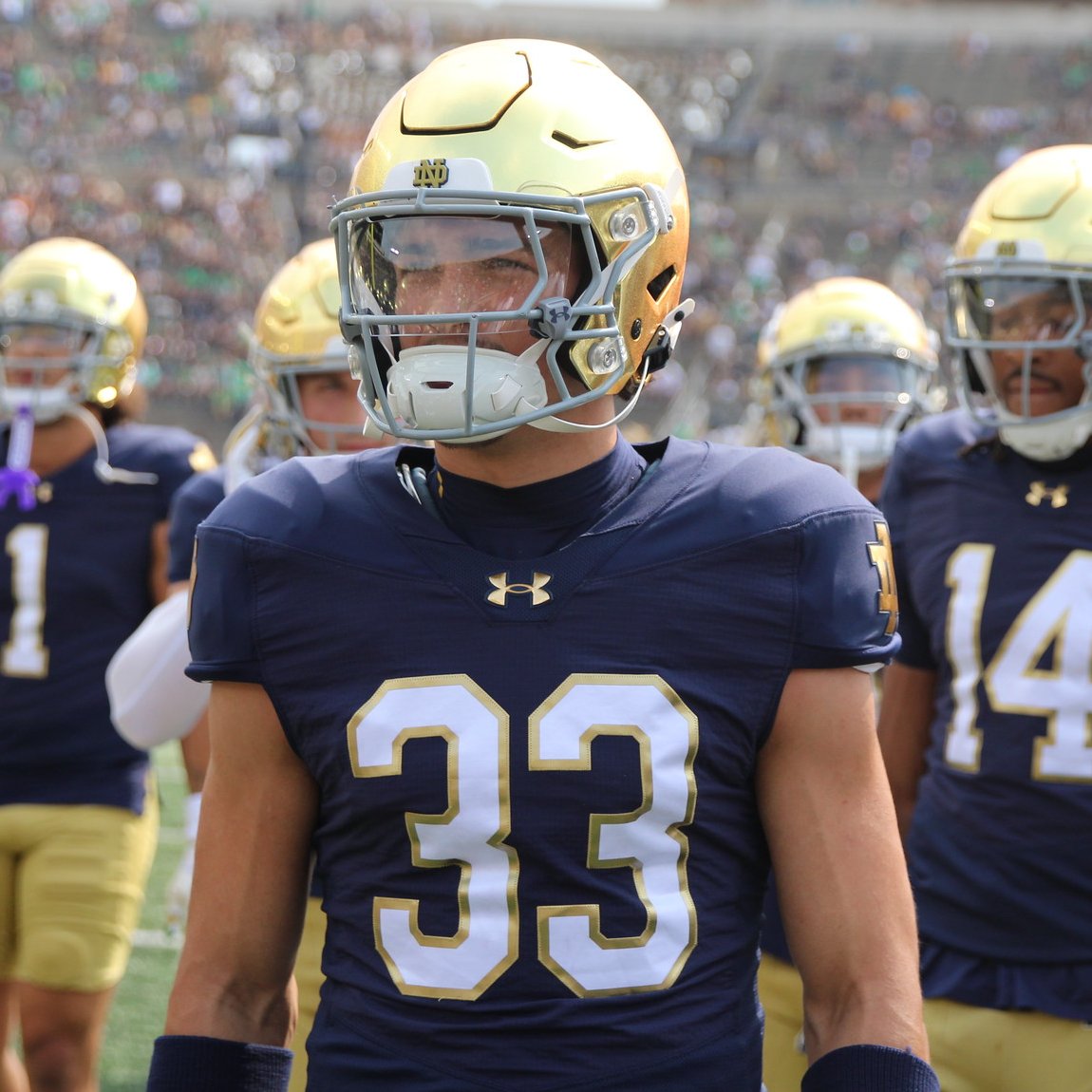 Marcus Freeman says Notre Dame wide receiver Matt Jeffery, a walk-on who's a star for the Fighting Irish lacrosse team, is a "difference maker" who helps make ND better by the way he performs on the scout team. 

Jeffery has earned practice time with the actual ND offense, too.