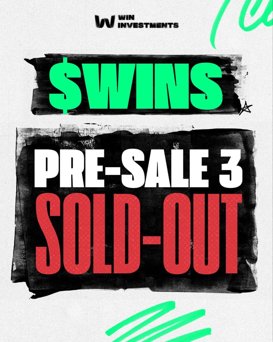 And just like that… another SOLD OUT.

$WINS presale 3 closed faster than ever.
This is what real progress looks like, solid steps, no shortcuts.

Join the winners → t.me/win_investment…