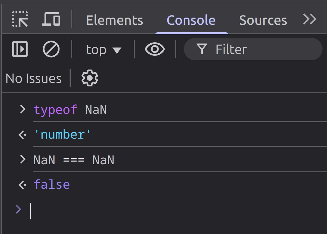 riazsh23's tweet image. Although typeof NaN is 'number', but
NaN is supposed to denote the result of a nonsensical computation, and as such,
it isn’t equal to the result of any other nonsensical computations.
#EloquentJavaScript #LearningInPublic