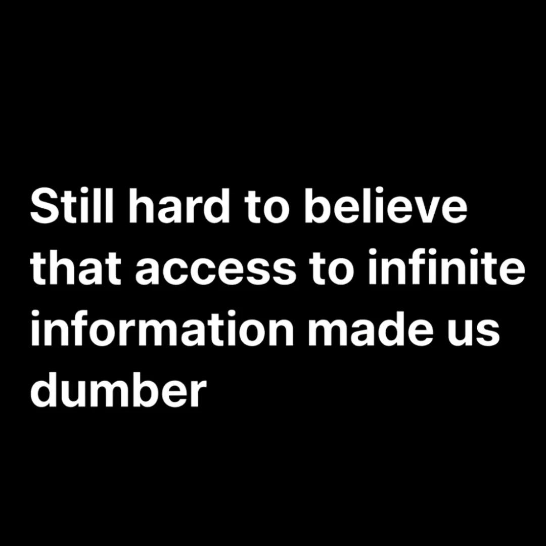 Information overload killed real wisdom. We scroll all day but rarely think.