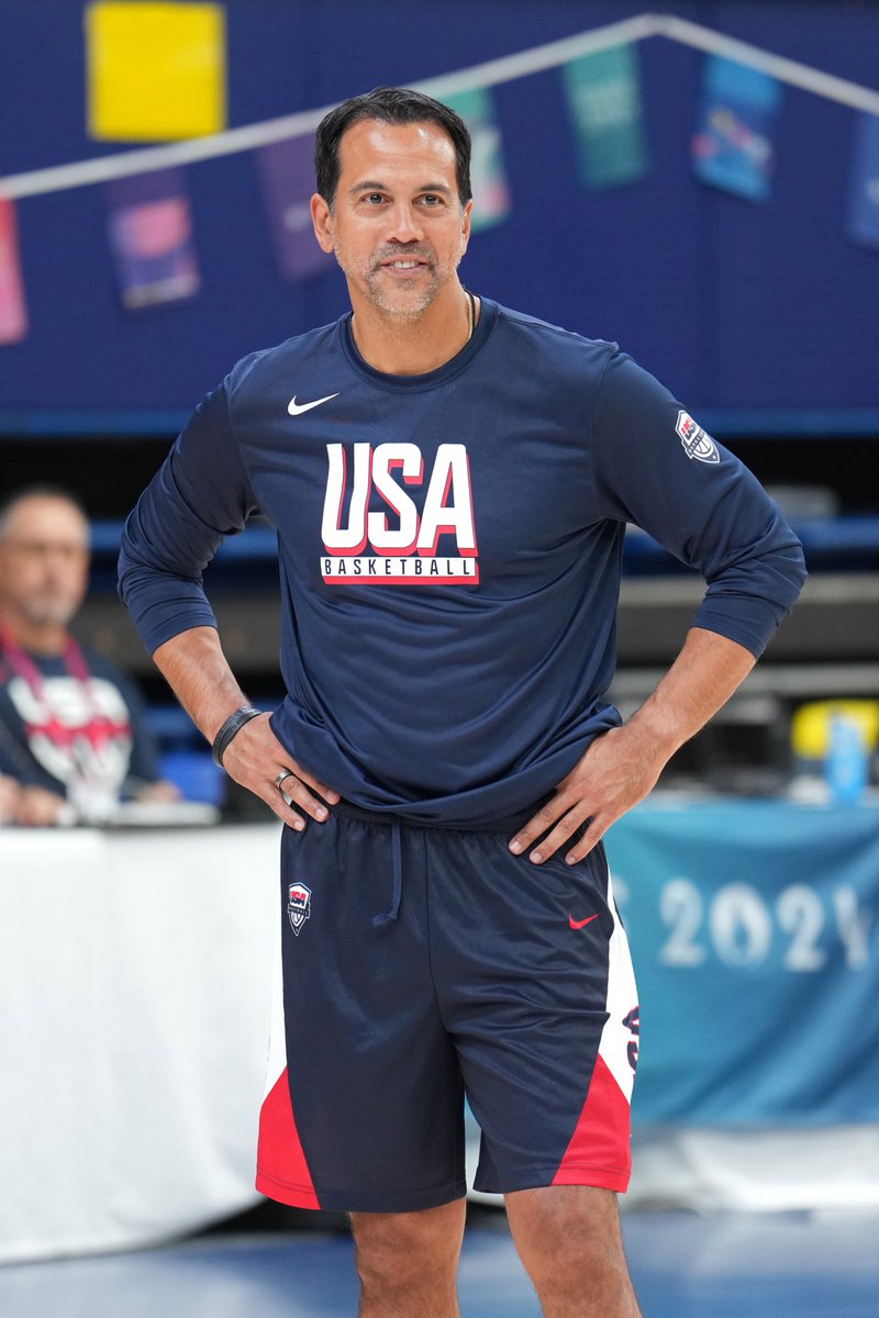 BleacherReport's tweet image. Erik Spoelstra is succeeding Steve Kerr as the next head coach of the men's national team, per @ShamsCharania 

Coach Spo will be the HC for the next World Cup and 2028 Summer Olympics 🇺🇸