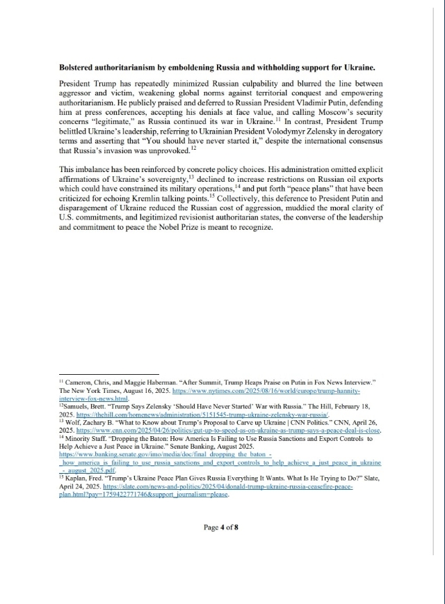 RepAlGreen's tweet image. MEDIA ADVISORY AND PUBLIC NOTICE

(Washington, DC)— On Wednesday, October 8, 2025, Congressman Al Green sent the Nobel committee the communique below explicating why he believes President Donald Trump should not receive a Nobel Peace Prize. Four pages of the communique are listed…