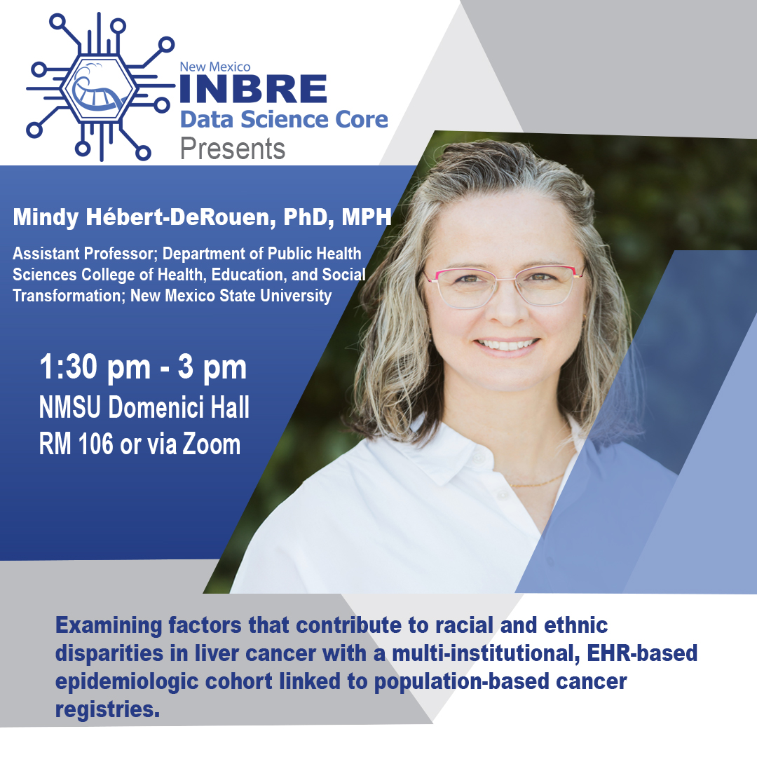 NM-INBRE (@nminbre) on Twitter photo π’ Join us for the next NM-INBRE Data Science Core seminar! Donβt miss this opportunity to learn about impactful data-driven research in public health!
Registration to join via zoom is required. Register Today! bit.ly/46cSU3I
#DataScience #PublicHealth #CancerResearch π’ Join us for the next NM-INBRE Data Science Core seminar! Donβt miss this opportunity to learn about impactful data-driven research in public health!
Registration to join via zoom is required. Register Today! bit.ly/46cSU3I
#DataScience #PublicHealth #CancerResearch