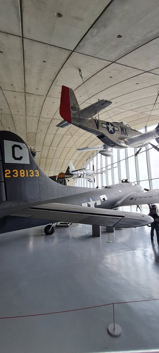 MikeHistorian's tweet photo. What a full and rewarding day at American Air Museum, Duxford. There is so much to talk about in the museum. Our group from @WWIImuseum has so many links to the Mighty Eighth. We had all bases covered with Dr Hattie Hearn as our host and Dr Don Miller as our featured historian. https://t.co/09rlfiFkzV