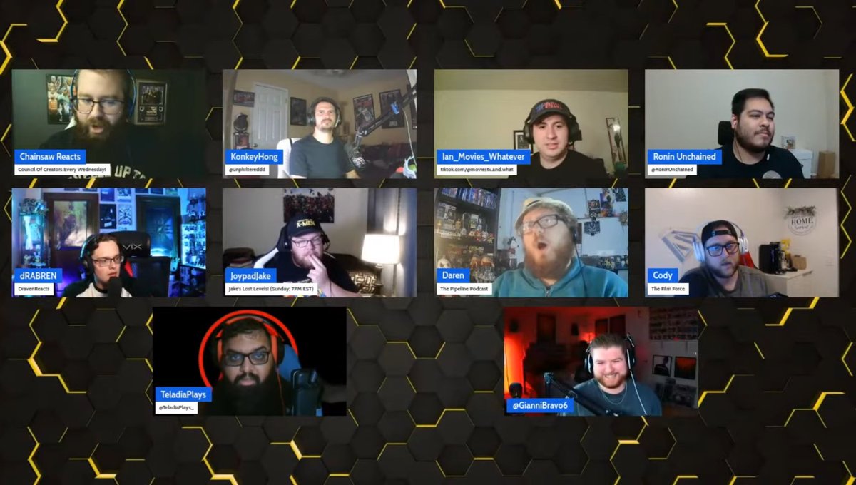 Shoutout to Phil, <a href="/ianhinojosaaa/">Ian_anything_whatever 🥏</a>, <a href="/RoninUnchained/">Ronin Unchained</a>, Jay, <a href="/JasonMcDuck/">Jason McDuck</a>, <a href="/filmforcecody/">©ody</a>, <a href="/DravenReacts/">Draven</a>, <a href="/Daren_sanctuary/">Daren 💖💜💙</a>, <a href="/joypadjake/">JoypadJake</a>, <a href="/TeladiaPlays_/">TeladiaPlays</a> &amp; <a href="/GianniBravo6/">Gianni Bravo🪐</a> for joining Council Of Creators this week! youtube.com/live/Fb0HMJFnY…