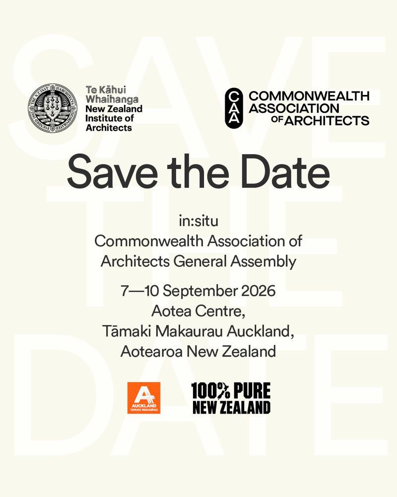 Save the date! Join us and <a href="/NZIArchitects/">Te Kāhui Whaihanga NZIA</a> in 2016 for their conference ‘in-situ’ and the CAA General Assembly!
