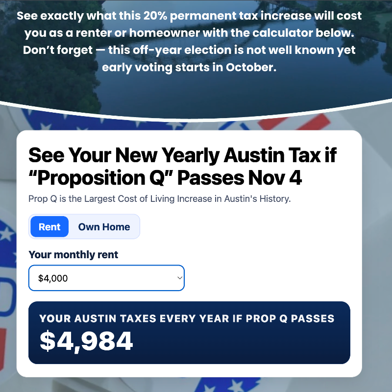 SaveAustinNow's tweet photo. ATX - Get educated on Prop Q - it's coming up fast.