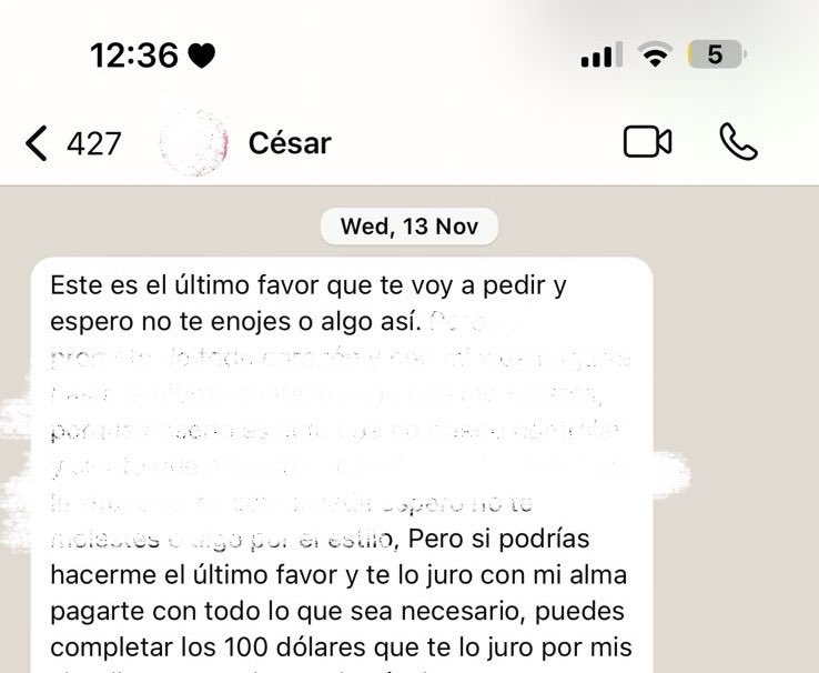 whoisemm_'s tweet photo. Si alguien conoce a CÉSAR PONCE MERO, díganle por favor que le pague los $130 a Susan Victoria, que le prestó el 01 nov del 2024 y hasta el día de se los paga. Siempre pone excusas para pagar pero al mismo tiempo sale con sus amigos a disfrutar, a tomar coco,etc. No más morosos. https://t.co/EA5qy6PfnQ