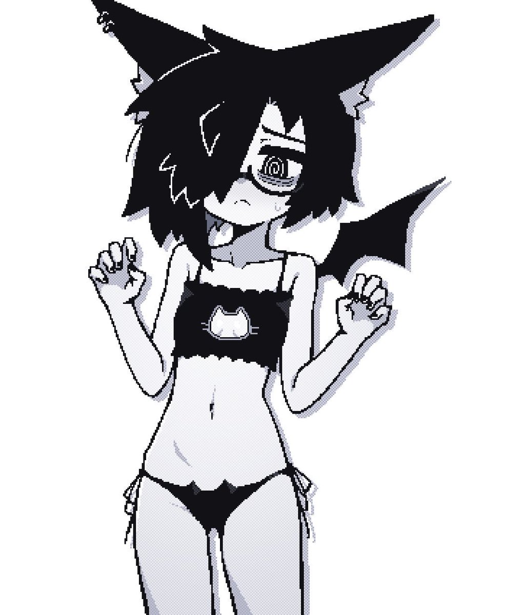 wannabepyx's tweet image. Hi, I’m Pyx! I love making art, playing/making games, and reading manga. Below is my OC, Yuuko! She’s a human/bat hybrid monster girl who likes head pats. Cheers! 🤍