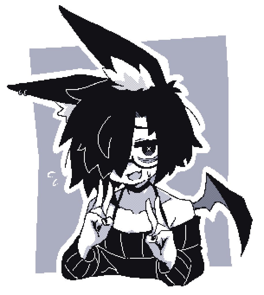 wannabepyx's tweet image. Hi, I’m Pyx! I love making art, playing/making games, and reading manga. Below is my OC, Yuuko! She’s a human/bat hybrid monster girl who likes head pats. Cheers! 🤍