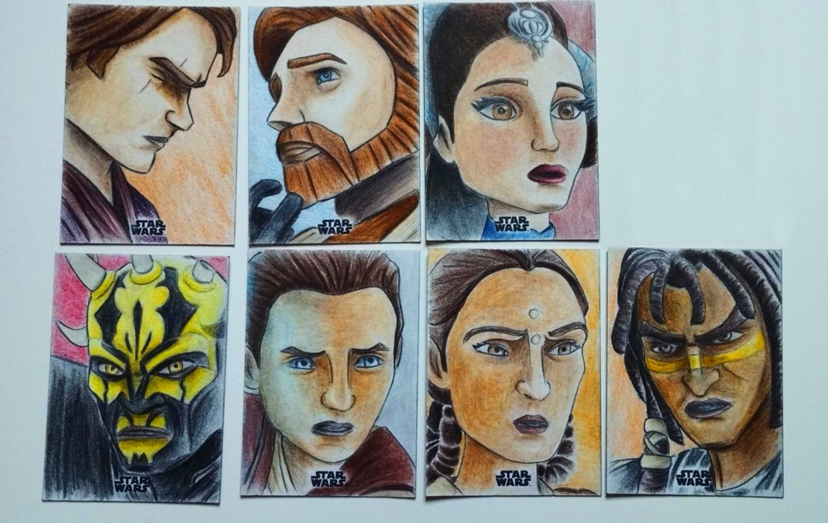 Mathildefrench's tweet image. Thrilled to share my sketch cards for the Topps Star Wars Chrome set! Part 1
It’s always such an honor to be part of the galaxy far, far away!
#StarWars #Topps #theclonewars #Ahsoka #Anakin #ObiWan