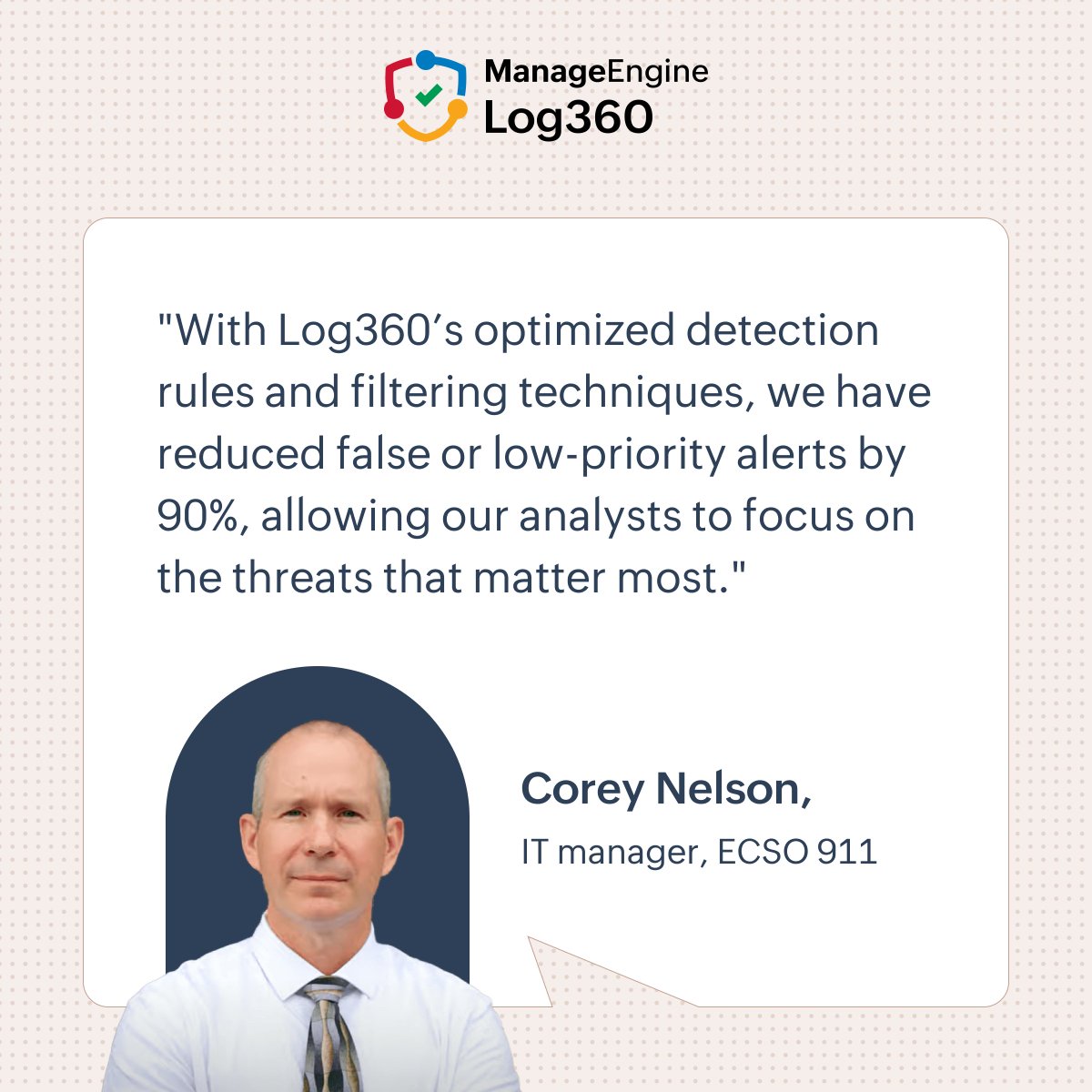 manageengine's tweet image. In a 911 center, seconds matter. Log360’s new launch of reengineered detection ensures analysts focus on what truly threatens operations.
zurl.co/SOBzT