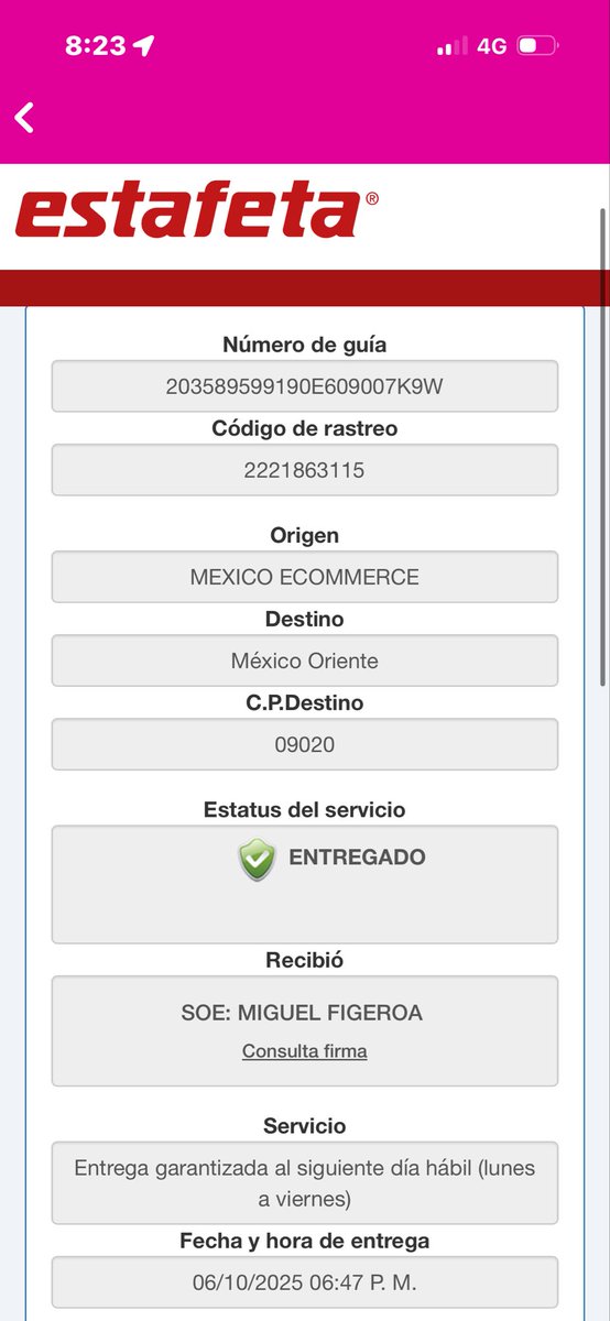 J_Jair13's tweet photo. De resolución y solo dicen que espere y que lamentan los inconvenientes, esperaría una respuesta mucho más asertiva. 
Imagen 1- App Liverpool - 
Imagen 2 - Resultado de guía de Rastreo 
Imagen 3 - Firma de entrega 
Imagen 4- Correo de notificación Liverpool confirmando entrega https://t.co/kZmfpiSH9W