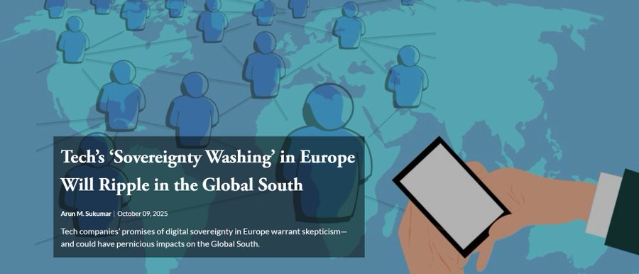 arunmsukumar's tweet image. Tech’s ‘Sovereignty Washing’ in Europe Will Ripple in the Global South - my essay for Lawfare on the hyperscalers’ “sovereign cloud” offerings