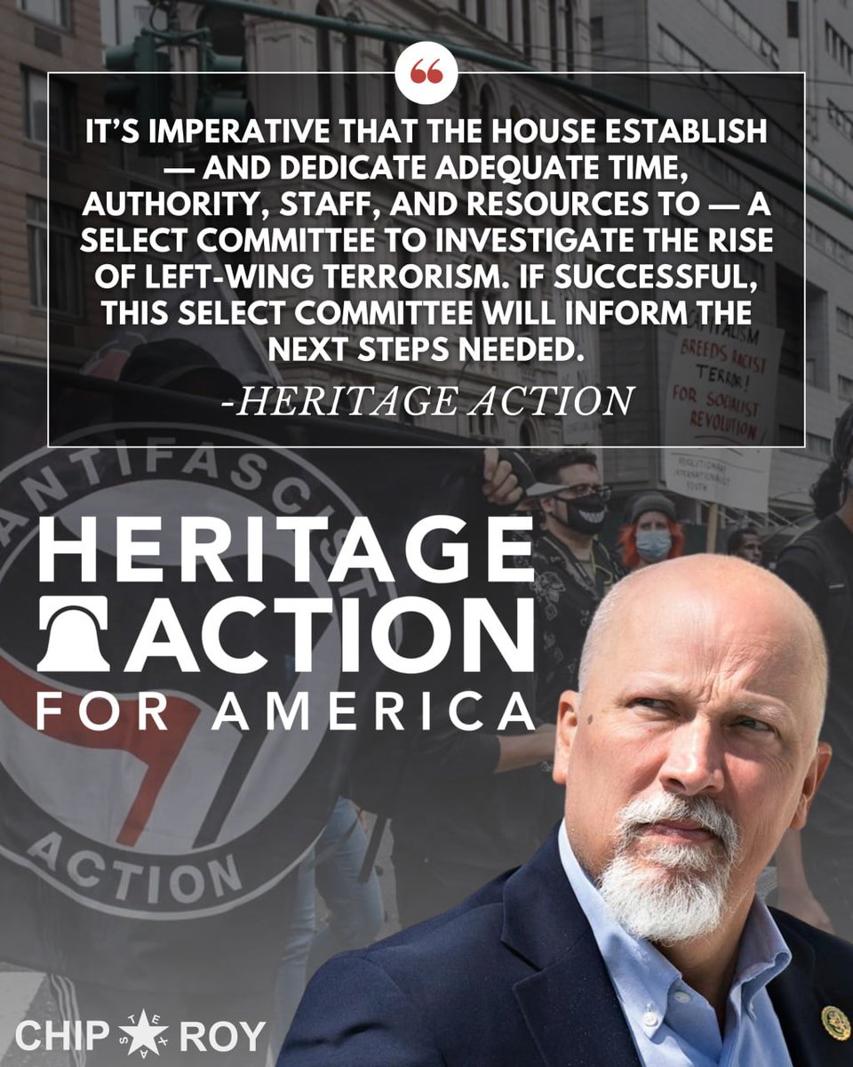 RepChipRoy's tweet image. 💯 @Heritage_Action

It’s TIME for Congress to form this select committee to investigate coordinated attacks on Americans.