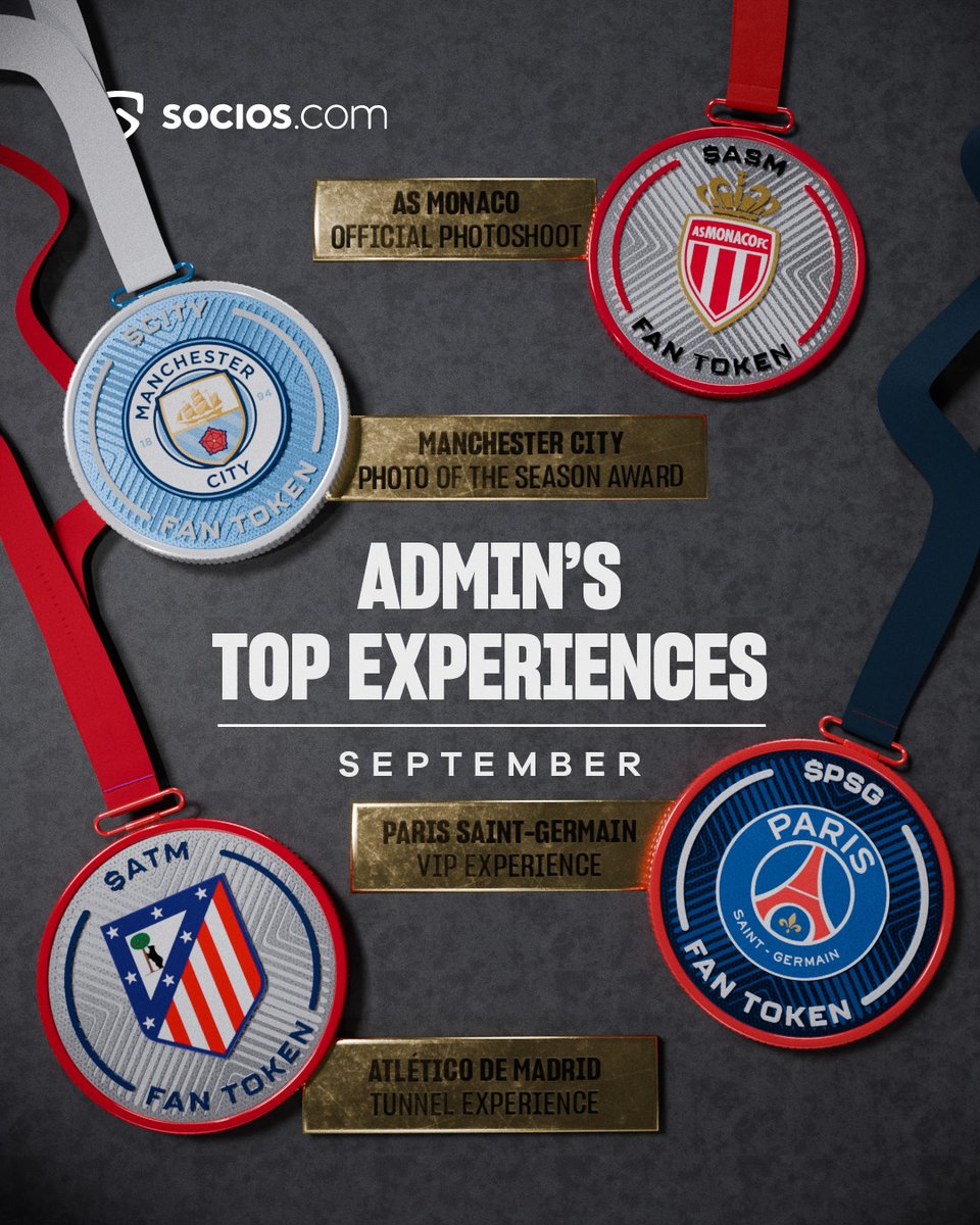 Every month, fans live experiences most only dream of. ✨

Here are Admin’s top Rewards from September.

$CITY | $ATM | $PSG | $ASM