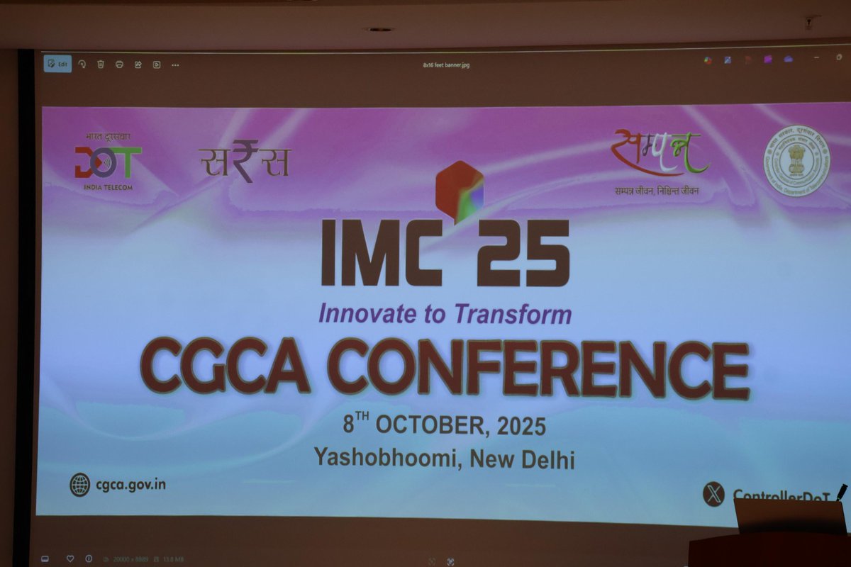 ControllerDot's tweet image. Honorable Prime Minister Shri Narendra Modi inaugurated the 9th edition of the India Mobile Congress (IMC) 2025 — Asia’s largest telecom, media, and technology event — on 8th October 2025 at Yashobhoomi, New Delhi.

On the sidelines of IMC 2025, a high level CGCA Conference was…