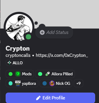 gML Family

I'm really thrilled to be a small part of the <a href="/AlloraNetwork/">Allora</a> community starting today and to contribute to the community in a small way.

As a Discord mod, I'm at your service from now on! 💚