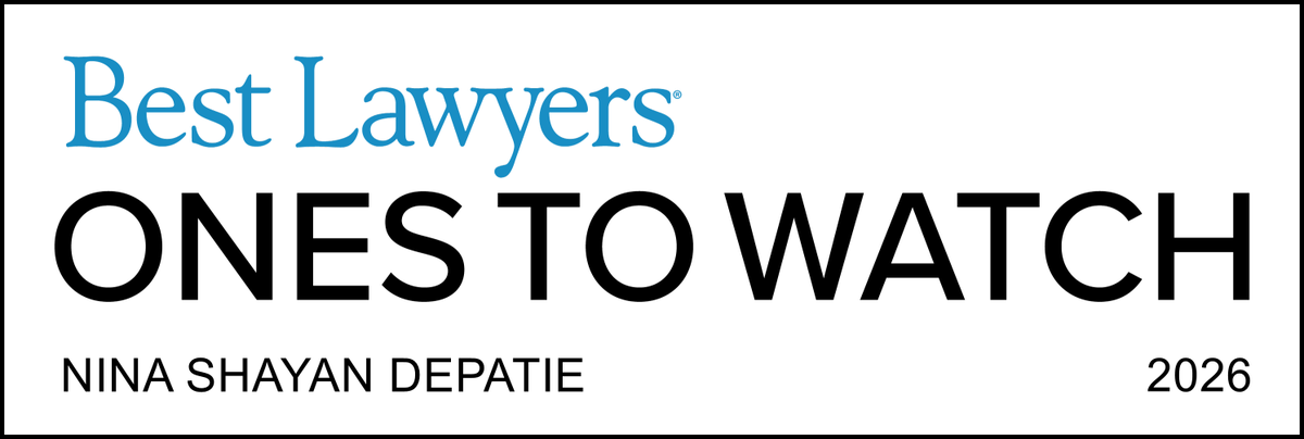 ShayanFamilyLaw's tweet photo. For the second consecutive year, @BestLawyers has recognized Nina Shayan Depatie as "One to Watch" in family law in 2026. This trusted, peer-reviewed recognition is bestowed on less than 5% of attorneys. Congratulations, Nina!

https://t.co/Ieb3rIW4Mz https://t.co/gsf2cP4F5X