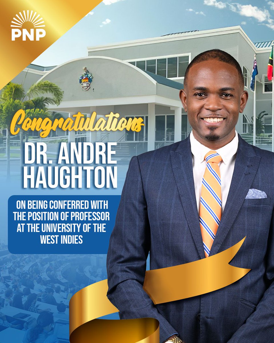 The People’s National Party extends hearty congratulations to Dr. Andre Haughton on being conferred with the position of Professor at the University of the West Indies. 

Your achievement is a testament to dedication, scholarship, and service to Jamaica. We celebrate this proud