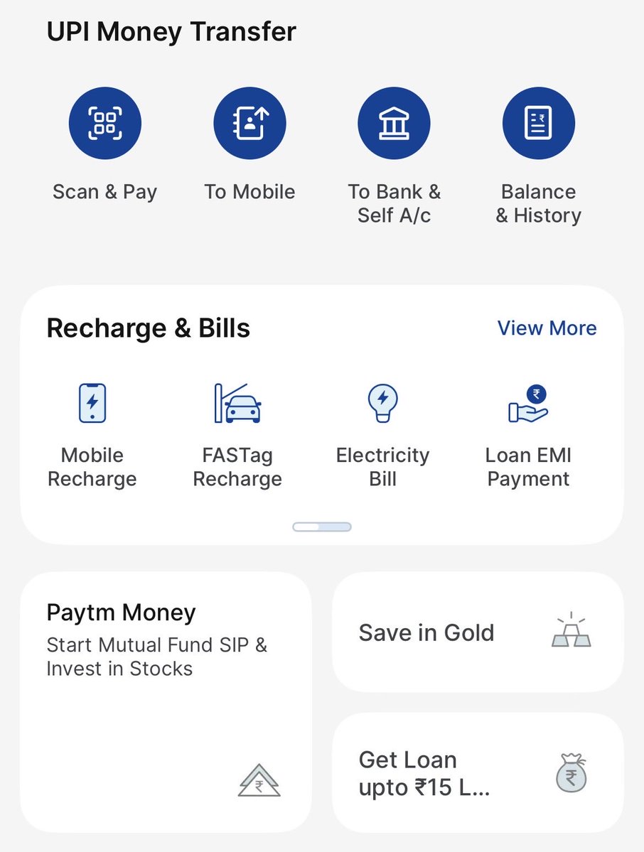 itsanirudhsingh's tweet image. The new interface of Paytm is super sleek and less cluttery.

However, there are few features which are still missing from the app and those are:
1. Dark Theme
2. UPI Circle 
3. Login through foreign mobile number for NRIs.

@Paytm @Paytmcare @vijayshekhar