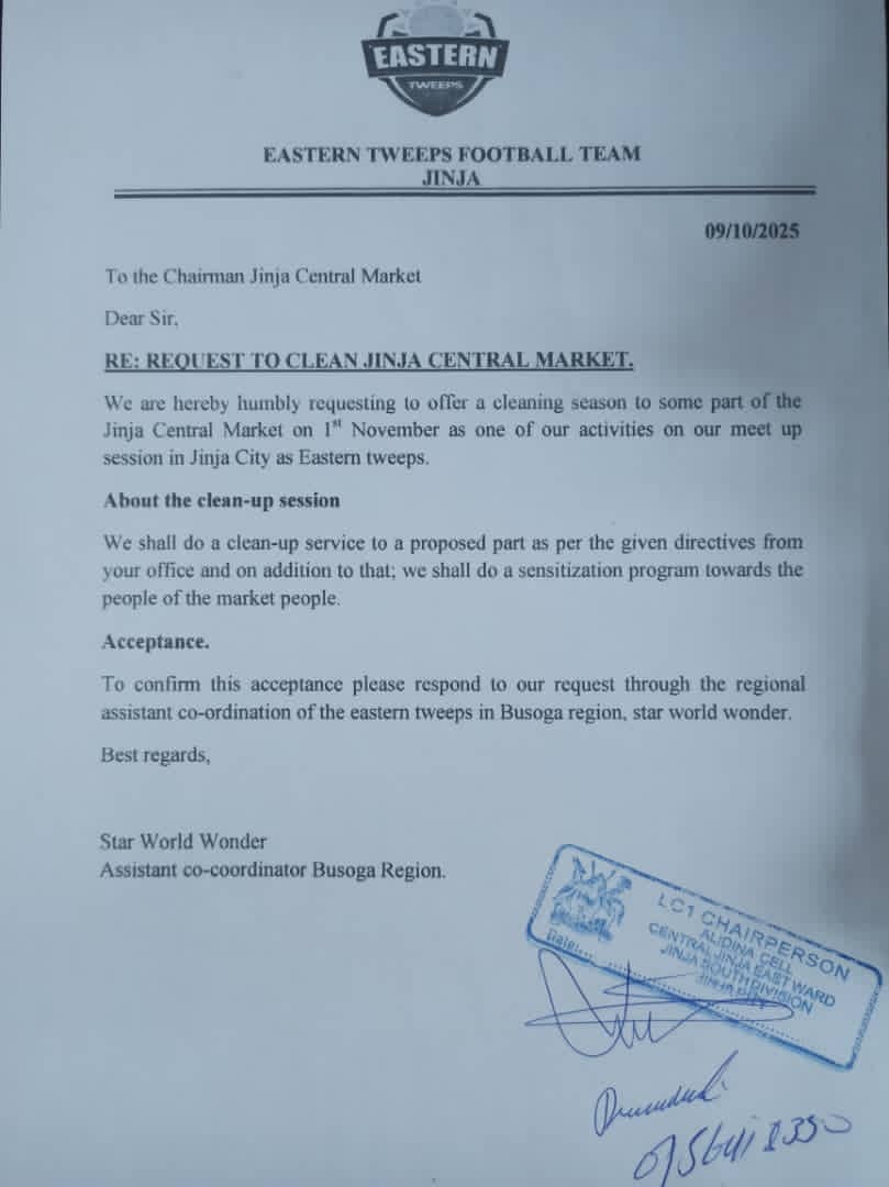 Eastern_Tweeps's tweet image. It&apos;s now officially confirmed that we shall be cleaning Jinja central market on 1st November, thanks to our coordinators in Jinja, (@RashBin32 @starworldwonder) the journey to 1st November is still on.✍️, more details coming...
#EasternTweeps 
#OneBigvoice