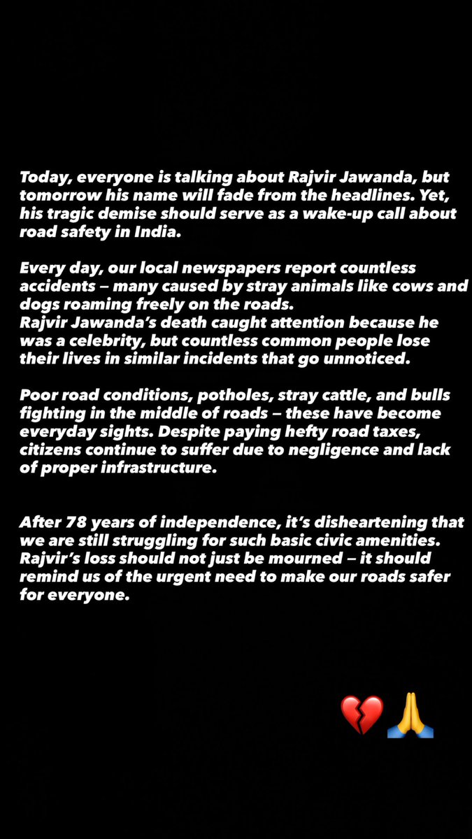 IShreyaVashisht's tweet image. 💔🙏
#RajvirJawanda #RoadSafety