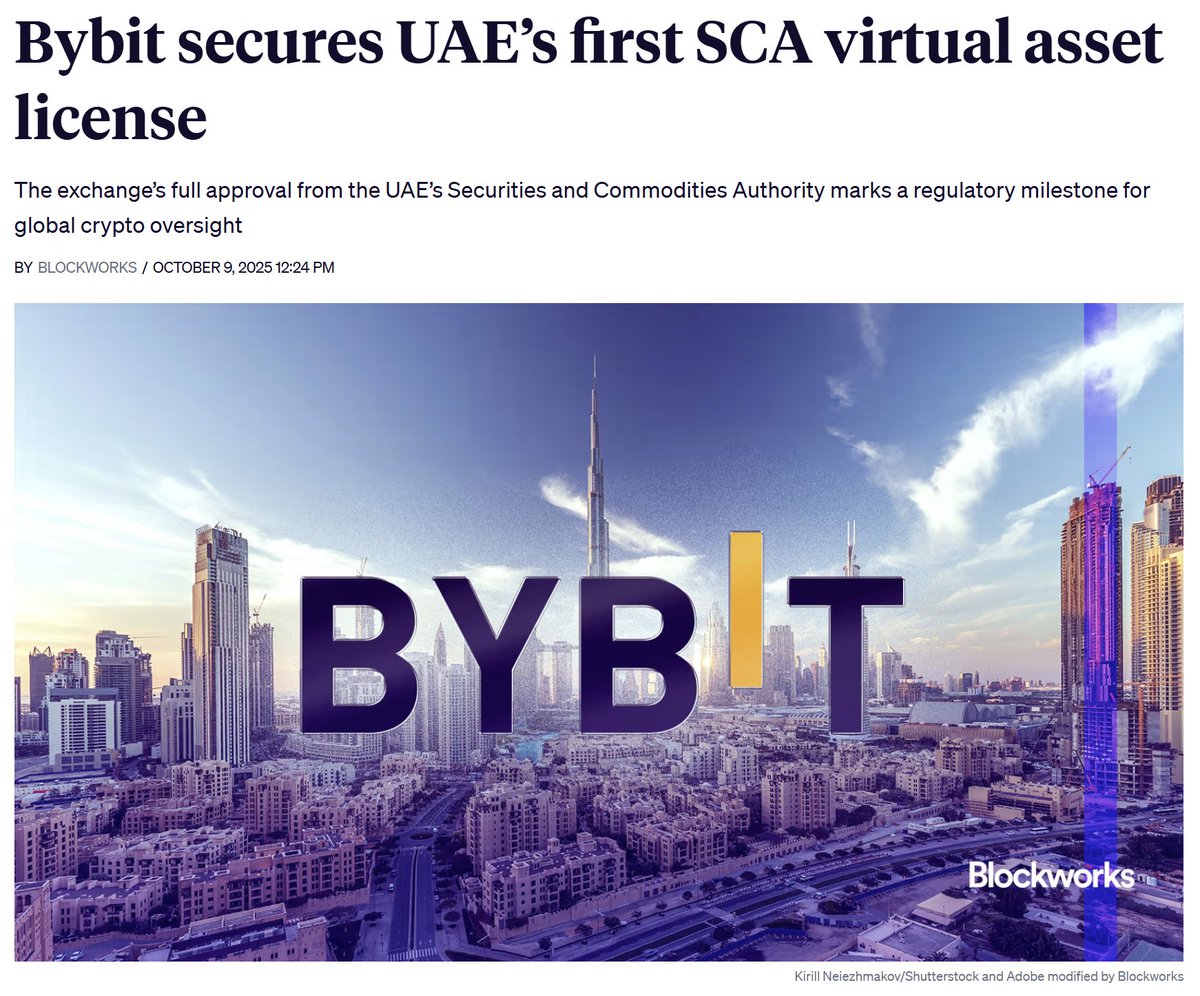 🚨BREAKING Bybit becomes the first fully operational licensed crypto  exchange in the UAE 🇦🇪
