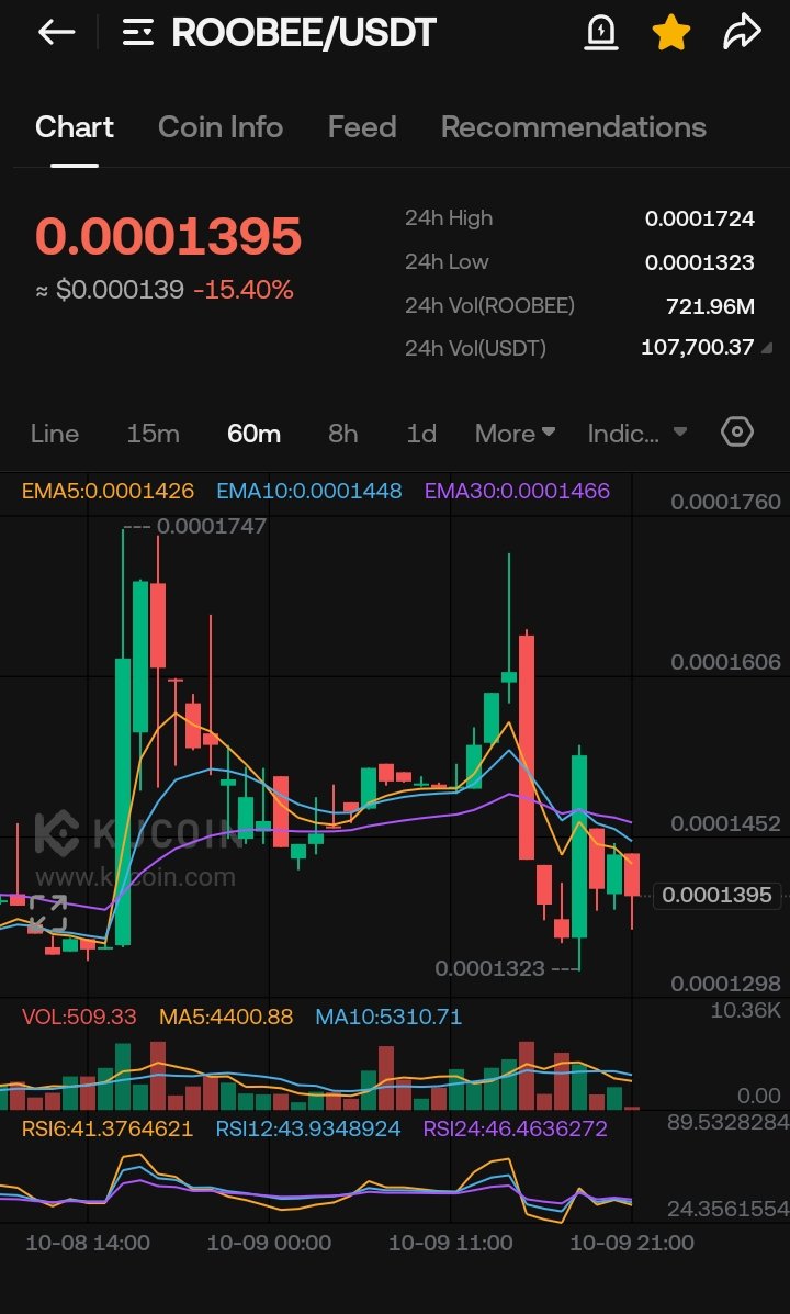 CryptoPulse_Hub's tweet image. $ROOBEE getting ready for a bounce 
After healthy correction from 0.0001747, price is showing signs of *support near 0.0001320*.

📊 RSI cooling off  
📉 Sellers losing momentum  
🔥 Next target if flipped: *0.0005580+*

Low caps move fast — stay sharp!  
#ROOBEE #CryptoGems