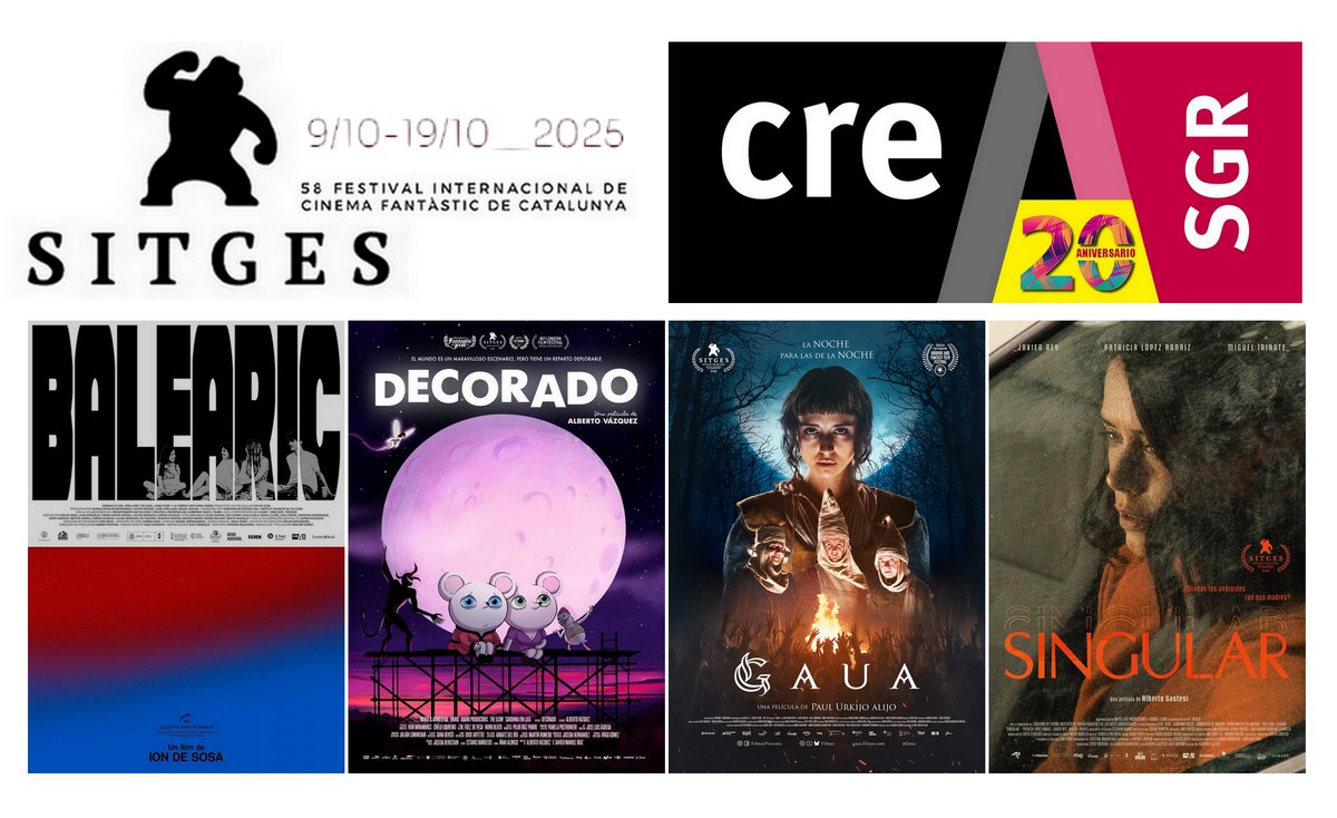 CREASGR's tweet image. 🎬 ¡Arranca el @sitgesfestival y en CREA  no podemos estar más contentos!
#Balearic, #Decorado, #Gaua y #Singular, películas en las que participamos, compiten en la Sección Oficial a Concurso.
¡Enhorabuena a sus equipos!
#cineespañol #financiacion #creasgr #Sitges2025 #CREAesCINE
