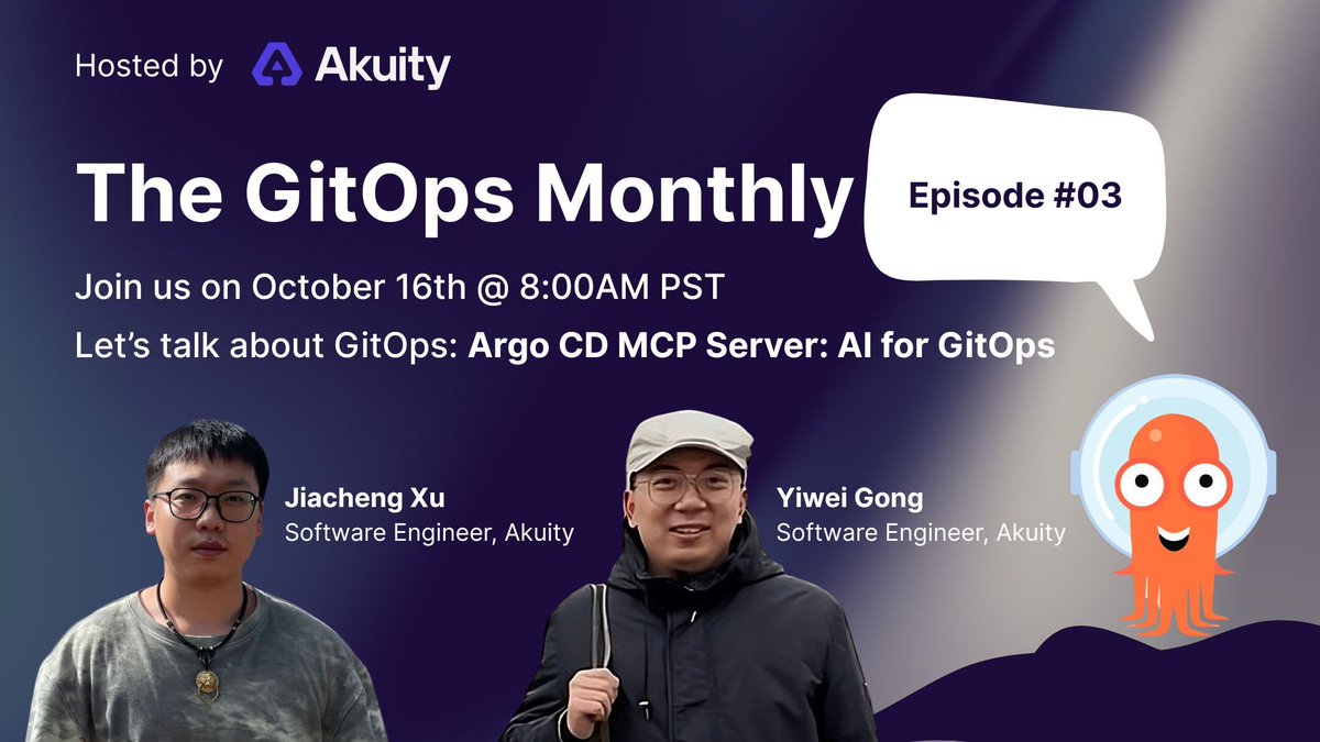 akuityio's tweet image. Why flip between terminal and UI when your #AI assistant can manage #ArgoCD for you? 🧠

In this #GitOps Monthly, learn how the new #MCP Server enables natural language GitOps from your IDE. 💬

Demo + Q&amp;amp;A included. ✔️

🔗 Register: hubs.li/Q03M1lL50

#Kubernetes #DevTools