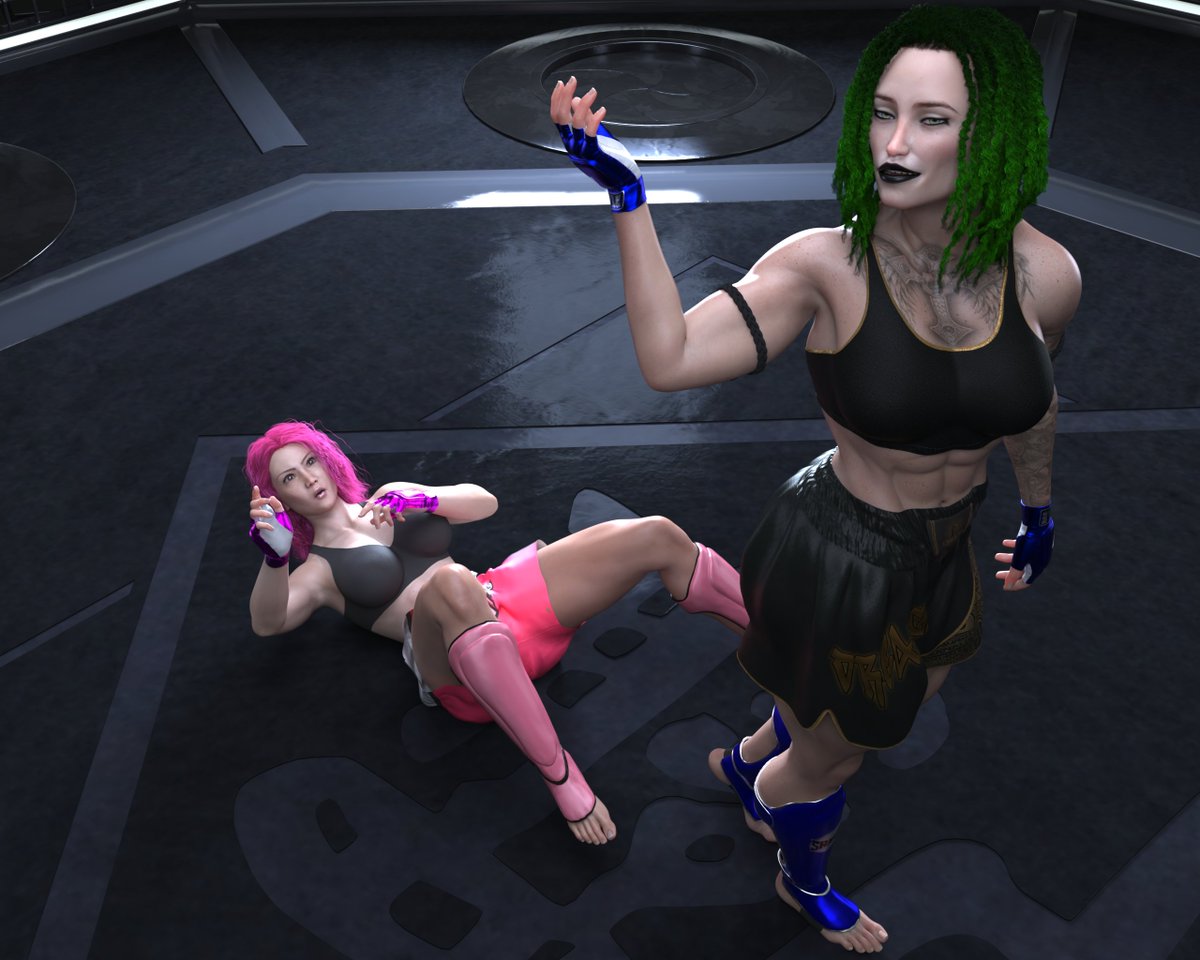 #Fightober #FIGHTOBER2025 9. Slip
I have a match against Hanna Maelle, but, she slipped during the fight, no worry Hanna, you have ten seconds to get up