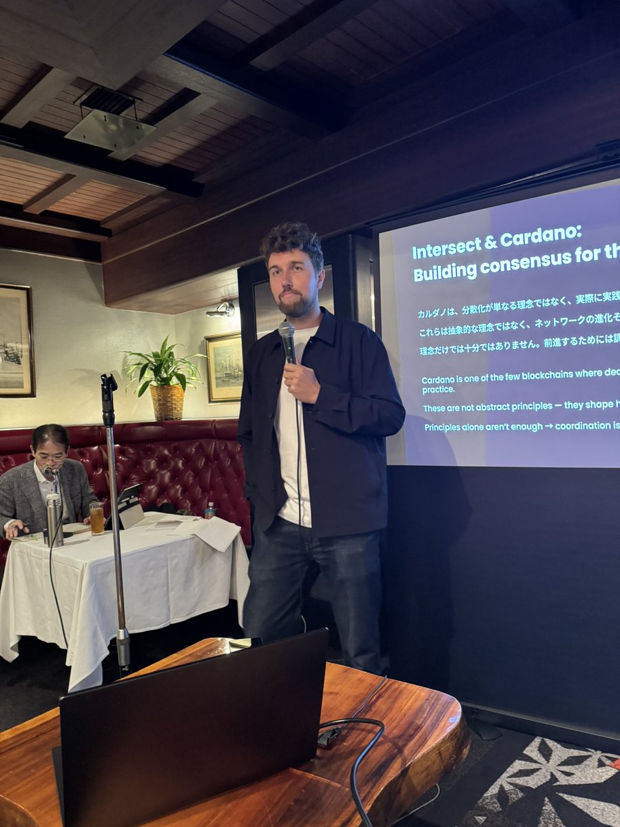 Jack Briggs sharing how our community is shaping the future of Cardano governance at the Cardano 2030 Workshop in Tokyo. 
Together, we’re building a stronger, more connected ecosystem.