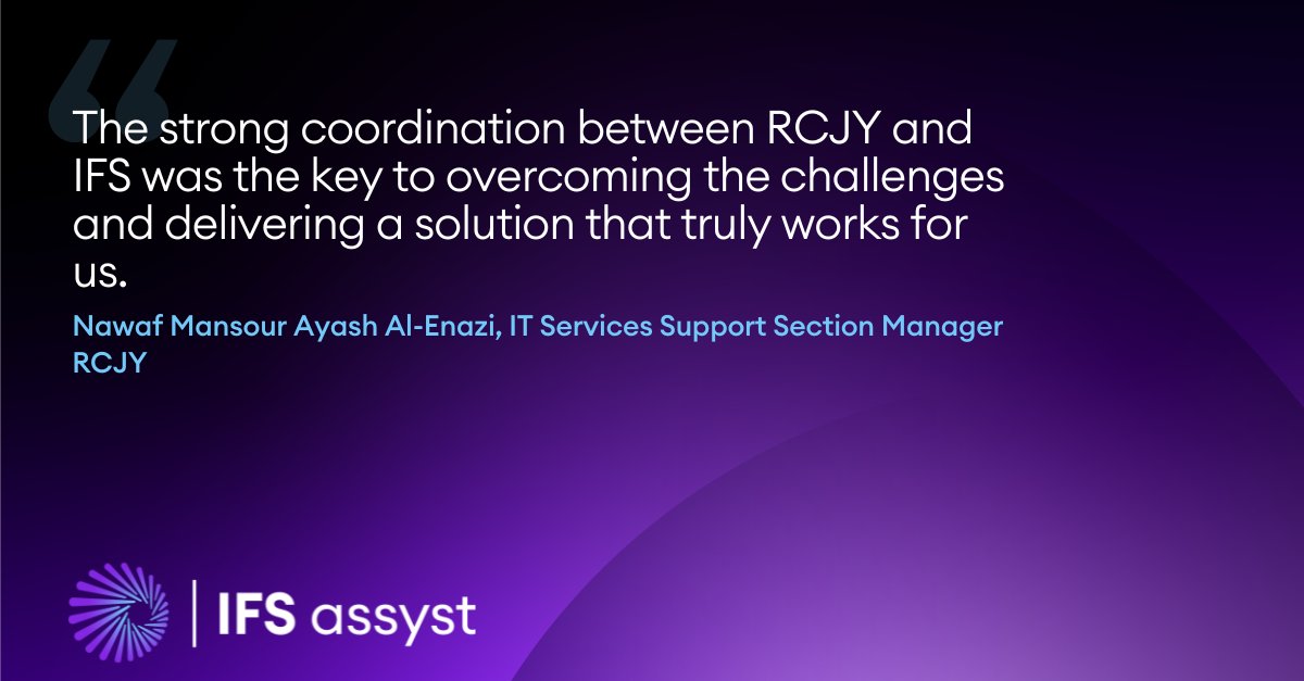IFSassyst's tweet image. RCJY adopted #IFSassyst to unify service delivery among multiple departments and cities, eliminating obstacles and realizing significant results. 

Explore their story: ifs.link/8xnS5f
#EnterpriseServiceManagement