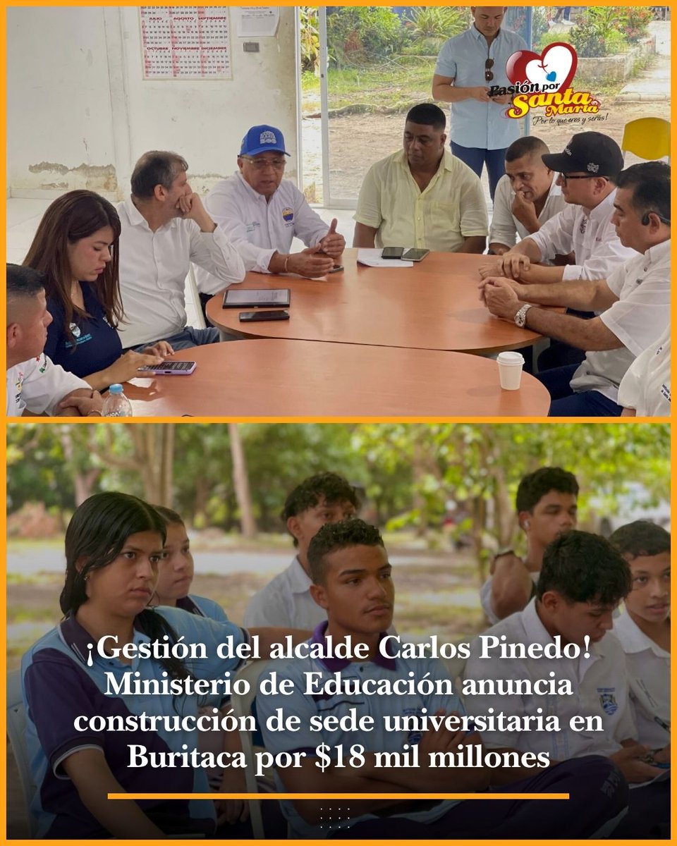 PasionPorStaMta's tweet image. ¡Gestión del alcalde Carlos Pinedo! Ministerio de Educación anuncia construcción de sede universitaria en Buritaca por $18 mil millones 

@CarlosPinedoC @SantaMartaDTCH @EducacionStaMta @azarjoceline  @la_usm

pasionporsantamarta.com/gestion-del-al…

#EducaciónParaLaPaz #SantaMarta #SierraNevada