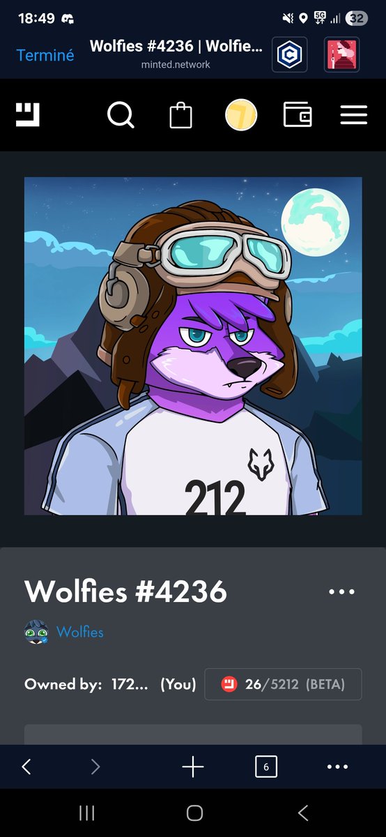 cromayoole's tweet image. Late GM 212 #CROfam 🍂

How lucky do you feel in life? 🍀
I’d say I’m at 26/5212… just look at this Wolfie 🐺🔥
212 team always strong 💪🏽🚀

Did you get a 212 too? Show me your favorite one 👀💎

@wolfswapdotapp @wolfswapwolfies