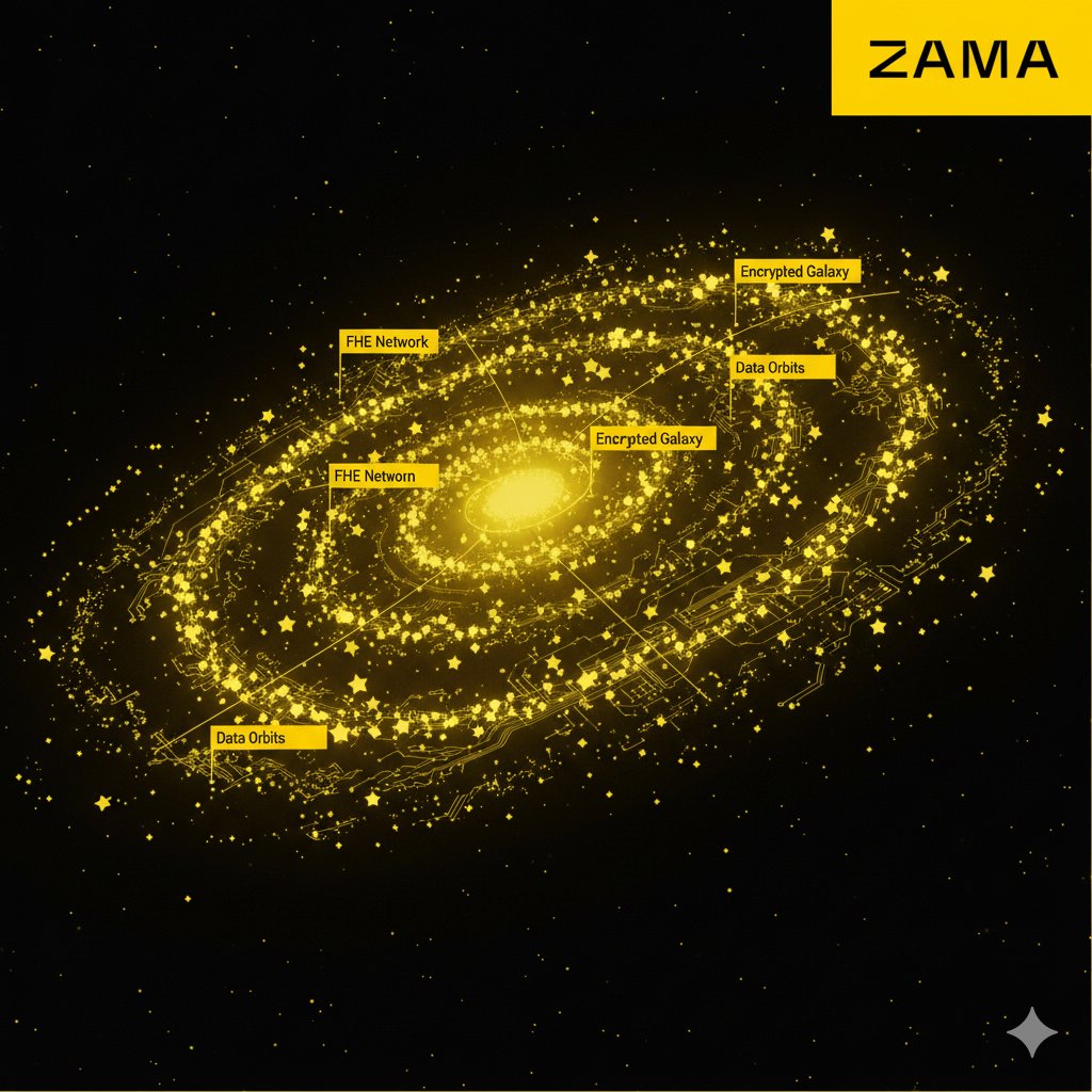 🌌 Zama ile Web3’te gizli bir galaksi inşa edelim! <a href="/zama_fhe/">Now @zama</a> ’nin FHE’si, verini yıldızlar gibi saklayıp kontratları galaktik hızda işliyor. 

Düşün: Şifreli NFT’ler koleksiyoncuları korur, gizli AI oyunları stratejiyi gizli tutar. FHEVM ile bu vizyonu kodlayabiliriz! 🔐

Sezon