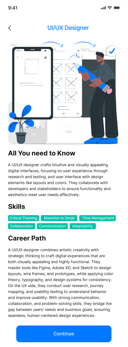 ashini_uka's tweet photo. (Career Details) Turning info into inspiration through clarity and visual storytelling. white background with vivid blue accents draws attention to calls to action and section titles. Teal (00C2A8) adds contrast and liveliness without clutter, signaling growth and capability. https://t.co/veihOXHx8p