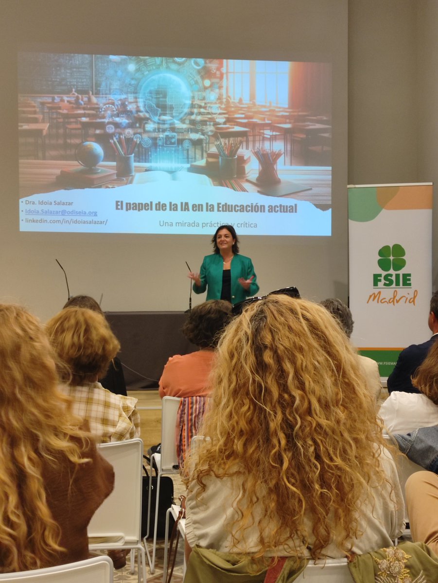 <a href="/ColegioNicoli/">Colegio G. Nicoli</a> <a href="/martafsie/">Marta FSIE 🍀</a> 📌 "El uso de la inteligencia artificial no es una opción". Sin duda, una ponencia cercana la que nos está ofreciendo Idoia Salazar en este XI Fórum FSIE y que nos está haciendo reflexionar, y mucho, sobre la #IA en la educación actual.

#FórumFSIE #FSIEMadrid