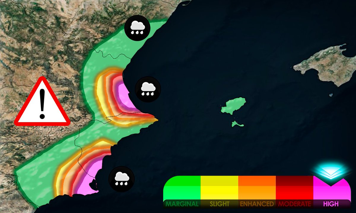 𝐄𝐱𝐜𝐞𝐬𝐬𝐢𝐯𝐞 𝐫𝐚𝐢𝐧𝐟𝐚𝐥𝐥 𝐨𝐮𝐭𝐥𝐨𝐨𝐤 𝐩𝐚𝐫𝐚 𝐞𝐥 𝐝𝐢𝐚 𝟏𝟎-𝟏𝟎-𝟐𝟎𝟐𝟓🌧️⚠️

Dia complicado y de riesgo.
Ha sido difícil de hacer el mapa y aun tengo ciertas dudas, pero parece que hay dos zonas que tienen muchas probabilidades de recibir bastante actividad y