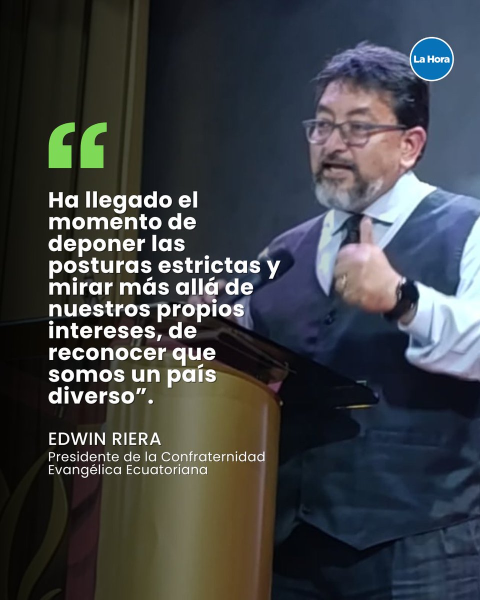 🗣 Edwin Riera, presidente de la Confraternidad Evangélica, expresa que Ecuador no puede seguir dividido por intereses o por ideologías, por lo que es necesario un diálogo. Lee sus declaraciones 👉 lhra.ec/7LjjAt4