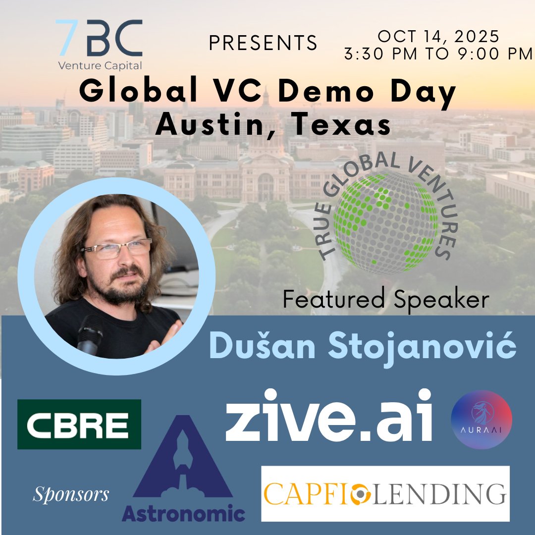 Excited to announce that my old friend Dušan Stojanović, Founding Partner, True Global Ventures, is flying in from Singapore to present his top-performing VC fund at Global VC Demo Day Austin. Join Dušan and 100+ LPs next Tuesday, Oct 14th in Austin. luma.com/rs2dbxhi.