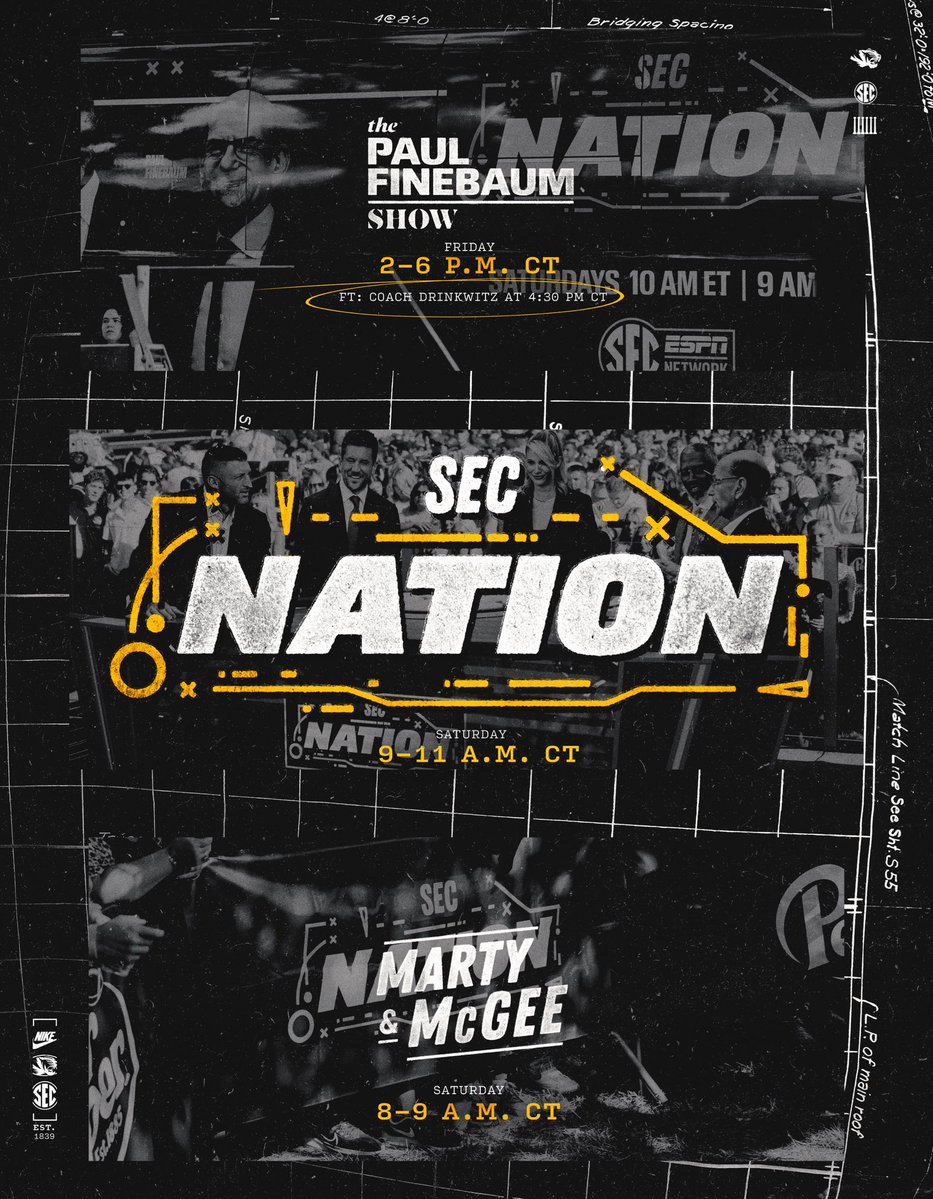 The schedule is set…see you tomorrow <a href="/SECNetwork/">SEC Network</a> 🫡

#MIZ | #STP