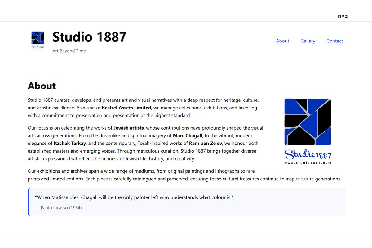 Studio 1887 celebrates the vibrant legacy of Jewish artists, curating timeless works that inspire across generations. Explore our collection and discover art that speaks beyond time.
studio1887.com